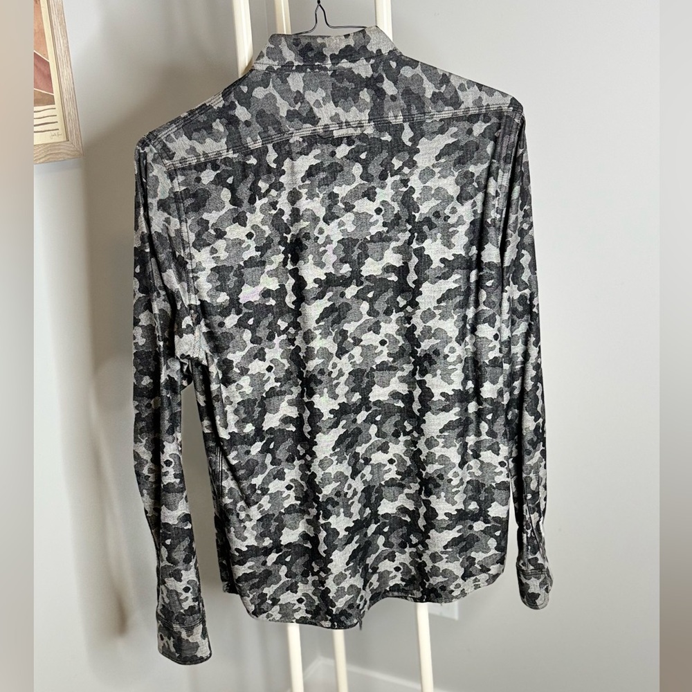 Wings + Horns Gray Camouflage Button-Down Shirt - Picture 5 of 8